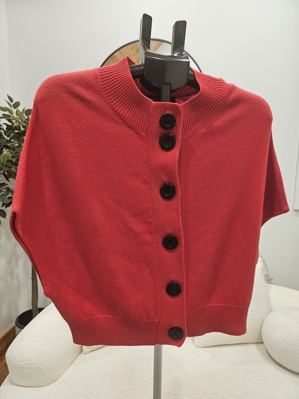 Cárdigan Corto Jones New York Collection 100% Lana Merino Rojo - Talla S